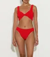 Hunza G Juno Textured Nylon Twisted Bikini In Red