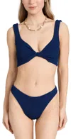 Hunza G Coverage Juno Bikini Set Navy In Navy
