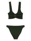 Hunza G Coverage Juno Twist-detail Bikini In Green