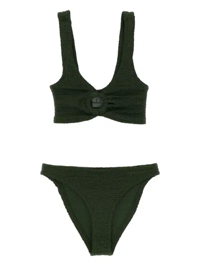 Hunza G Coverage Juno Twist-detail Bikini In Green