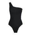 Hunza G Nancy One-shoulder Crinkle One-piece Swimsuit In Black