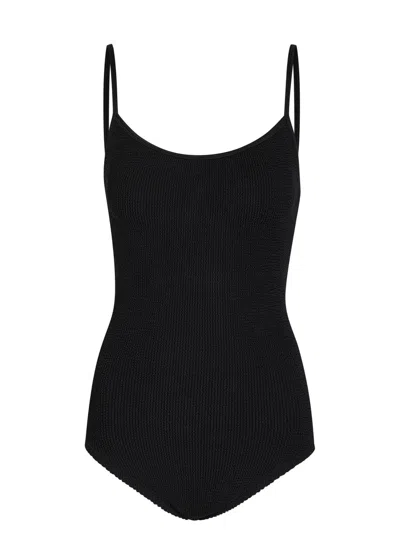 Hunza G Coverage Pamela Crinkle Swimsuit In Black