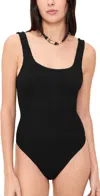 Hunza G Square Neck One-piece Swimsuit With Deep U-back In Black