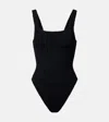 Hunza G Square Neck One-piece Swimsuit With Deep U-back In Black
