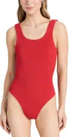 Hunza G Sculpting One-piece Swimsuit For Elegance In Red