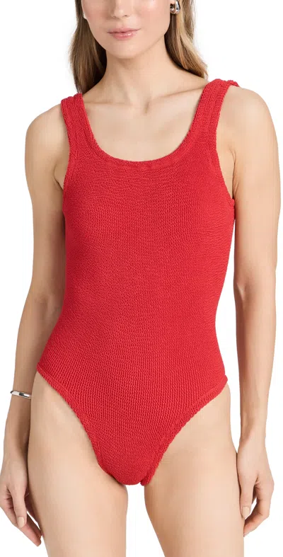 HUNZA G COVERAGE SQUARE ONE PIECE RED