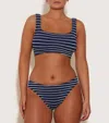 Hunza G Xandra Seersucker Bikini In Navy/white