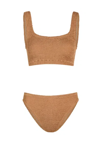 Hunza G Coverage Xandra Crinkle Bikini In Brown