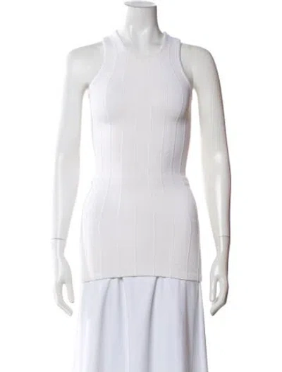 Pre-owned Hunza G Crew Neck Sleeveless Top In White