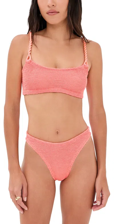 Hunza G Crinkle Bikini Set Metallic Coral In Multi
