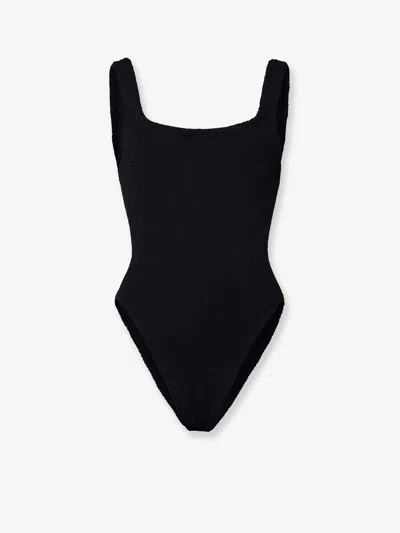 Hunza G Crinkle Fabric One-piece Swimsuit In Black