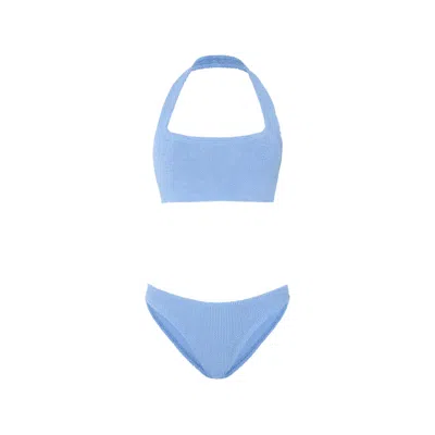 Hunza G Crinkle One-piece Swimsuit In Blue