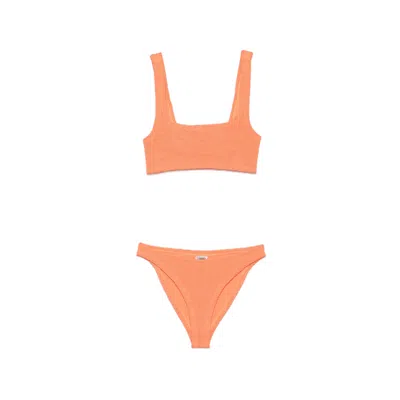 Hunza G Crinkle One-piece Swimsuit In Orange