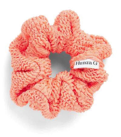 Hunza G Crinkle Scrunchie In Orange