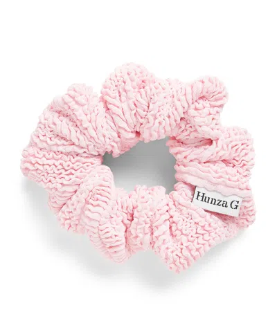 Hunza G Crinkle Scrunchie In Pink