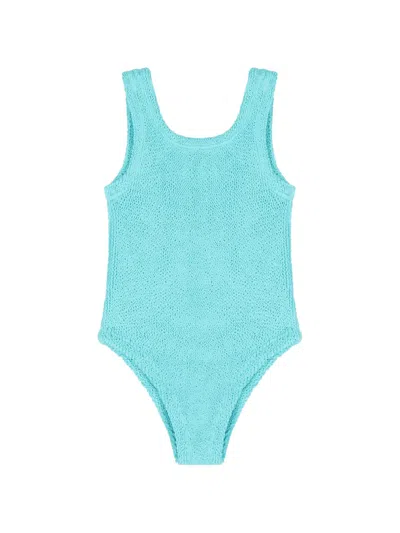 Hunza G Kids' Crinkle Swimsuit In Blue