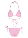 Hunza G Crinkle Triangle Bikini In Pink