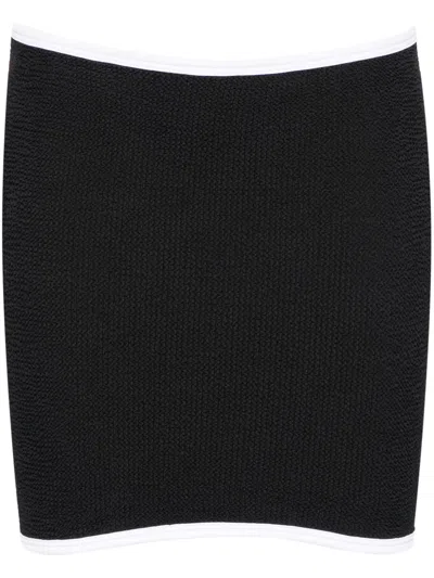 Hunza G Crinkled Swim Skirt In Black