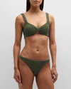 Hunza G Crinkled Two-piece Swimsuit In Metallic Khaki