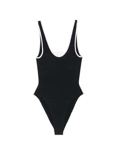 Hunza G Crinkle-effect Swimsuit In Black