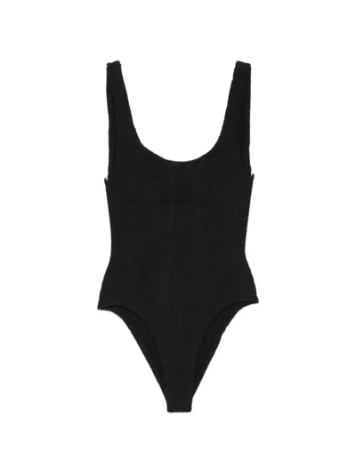 Hunza G Crinkle-effect Swimsuit In Black