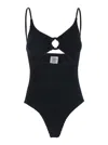 Hunza G Crystal Swimsuit With Fabric Covered Hoops In Black