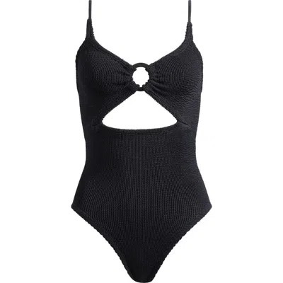 Hunza G Crystal O-ring One-piece Swimsuit In Black