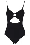Hunza G Crystal Swimsuit With Fabric Covered Hoops In Black