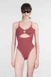 Hunza G Crystal Swim Beachwear In Bordeaux Polyamide In Red