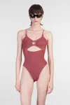 Hunza G Crystal Swim Beachwear In Bordeaux Polyamide In Red