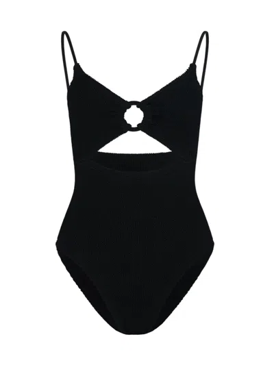 Hunza G Crystal Swim With Tonal Hoops In Black