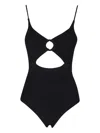 Hunza G Crystal Swimsuit With Fabric Covered Hoops In Black