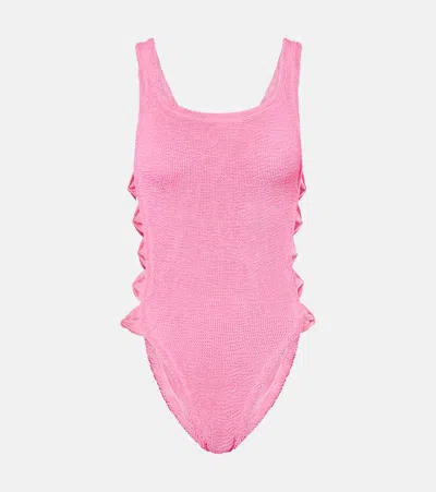 Hunza G Cutout Swimsuit In Pink