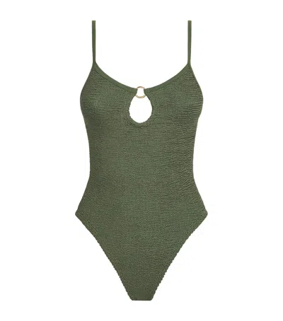 Hunza G Cut-out Toni Swimsuit In Green