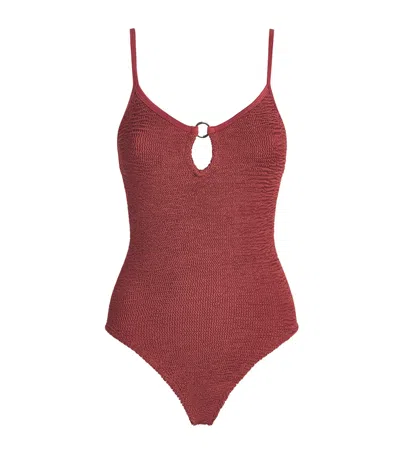 Hunza G Cut-out Toni Swimsuit In Red