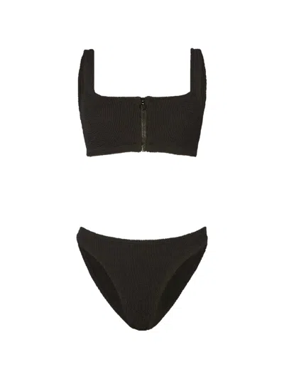 Hunza G Dallas Crinkle-effect Bikini In Black