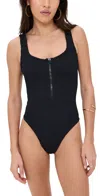 Hunza G Womens Black Dallas Zip-up High-leg Swimsuit In Black