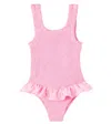 Hunza G Denise Gingham Ruffled Swimsuit In Pink
