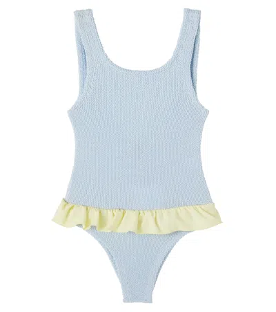 Hunza G Kids' Denise Swimsuit In Blue