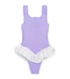 Hunza G Denise Ruffle-trimmed Swimsuit In Purple