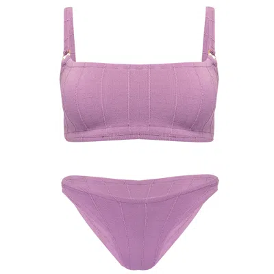 Hunza G Designer Bikini Set In Lavender In Purple