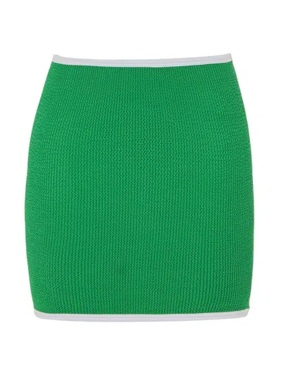 Hunza G Devyn Crinkle Skirt In Green