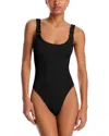Hunza G Square One-piece Swimsuit In Black In Black