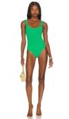 Hunza G Domino Crinkle-effect Swimsuit In Green