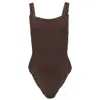 Hunza G Domino One Piece Metallic Chocolate In Brown