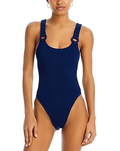 Hunza G Domino One Piece Swimsuit In Navy