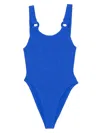 Hunza G Textured Ring Detail Swimwear Collection In Blue
