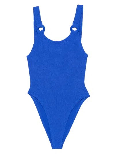 Hunza G Domino Ring-detail Swimsuit In Blue