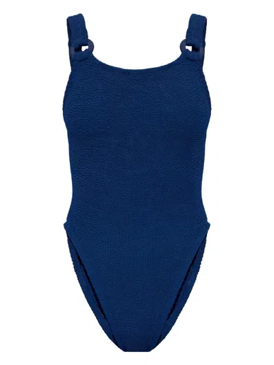 Hunza G Domino One Piece Swimsuit In Navy