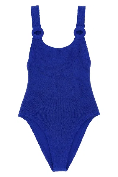 Hunza G 'domino Swim' One-piece Swimsuit In Blue